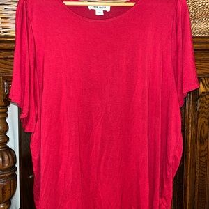 Nine West Bold Red Short flutter Sleeve Tee